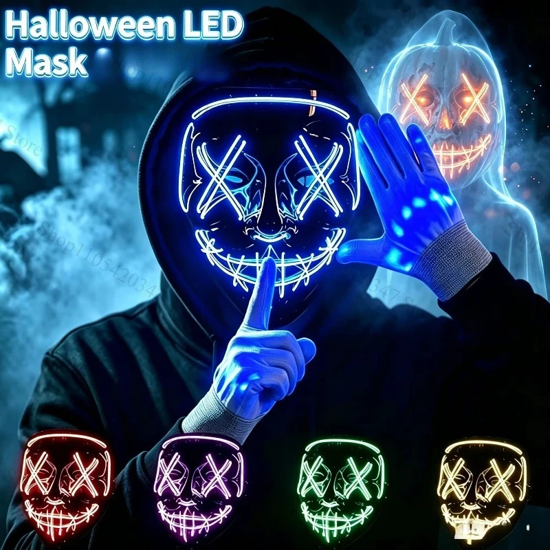 Led Purge Mask Halloween - 2026 Halloween Party Benodigdheden Draadloos LED
