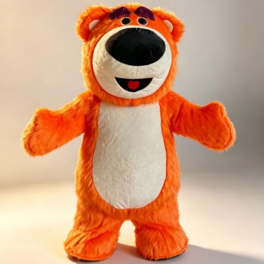 Costumes - Opblaasbaar oranje berenmascottekostuum, volledig lichaamspak voor