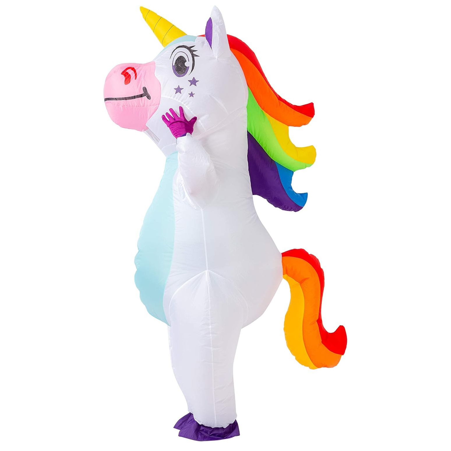 Costumes - Opblaasbaar Eenhoornkostuum voor Volwassenen, Halloween Blow-up
