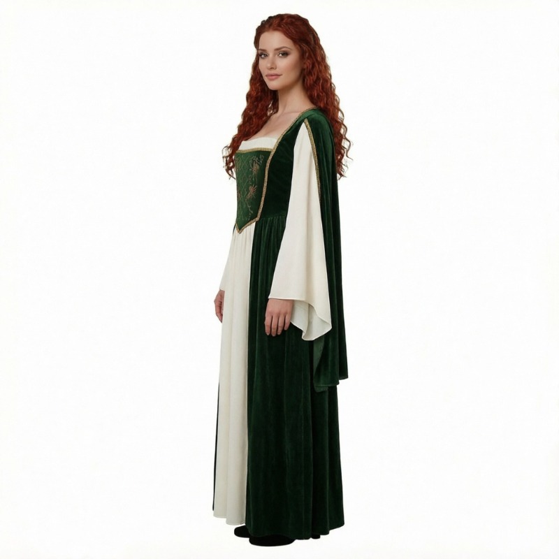 Medieval Renaissance Dress Women - Nieuw middeleeuws cosplaykostuum, retro jurk met