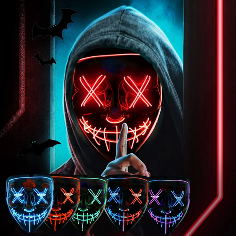 Led Purge Mask Halloween - Halloween griezelig vendetta masker gloeiend anoniem