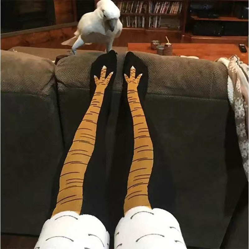 Funny Chicken Leg Socks - Dames Kippenpootjes Sokken Anime Kippenklauw Lange