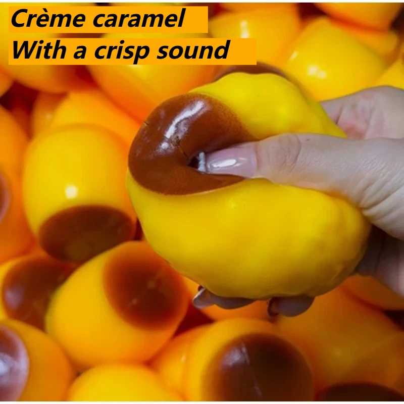 Novelty Gifts - Knapperig karamelpudding knijpspeeltje, zelfgemaakt, handgemaakt knijfbal,