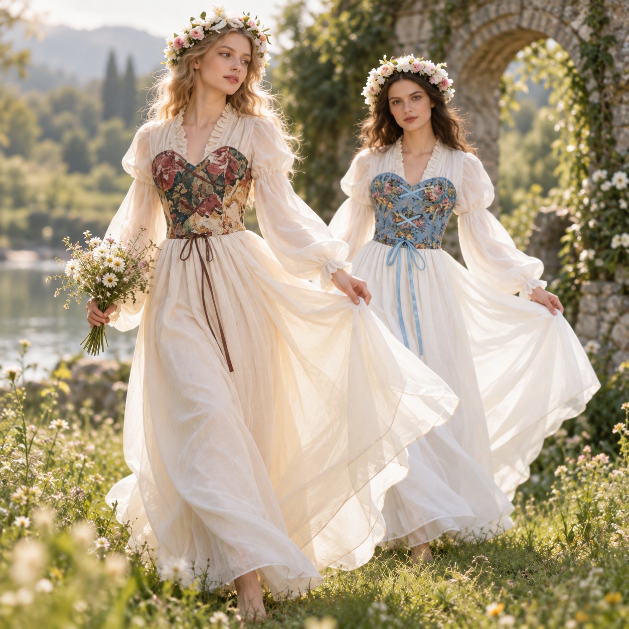 Medieval Renaissance Dress Women - Renaissance-stijl korsetjurk met tailleband, geschikt voor