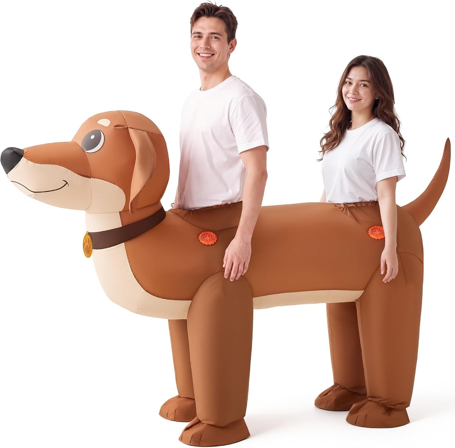 Costumes - Spooktacular Creations opblaasbaar dachshundkostuum voor koppels,