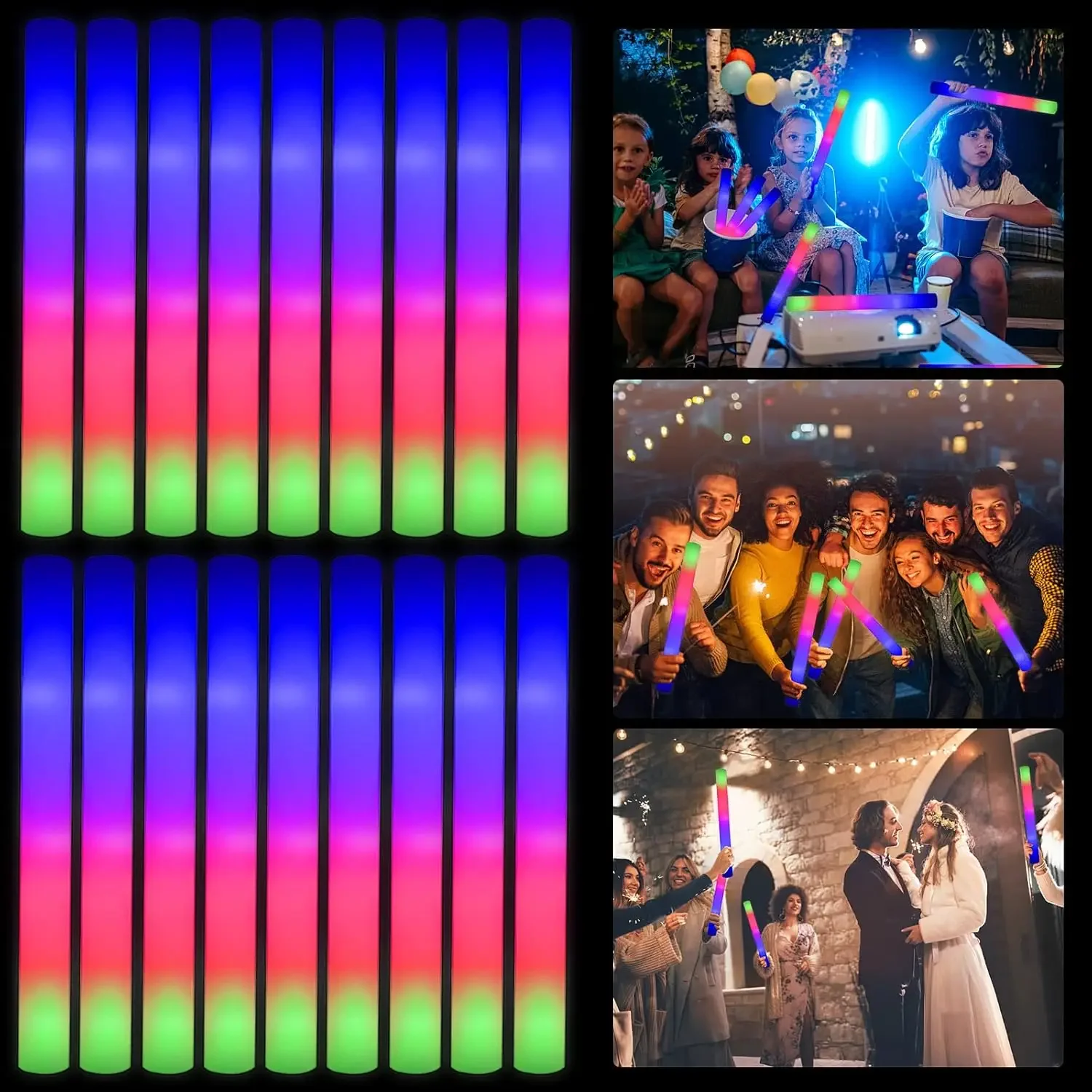 3Z-50PCS Led Foam Glow Sticks  - Flashing Led Foam Sticks Party recensie en prijs