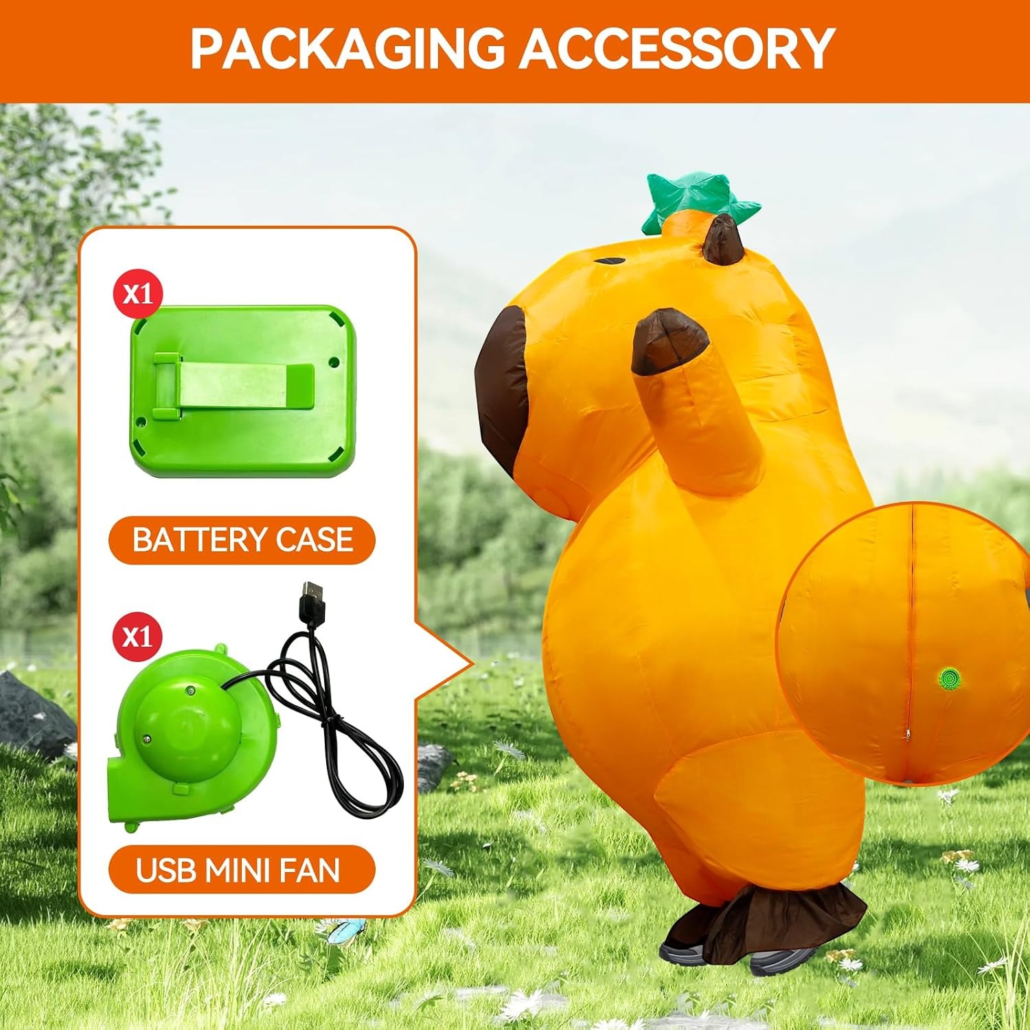 Opblaasbaar capybara-kostuum v - Costumes recensie en prijs