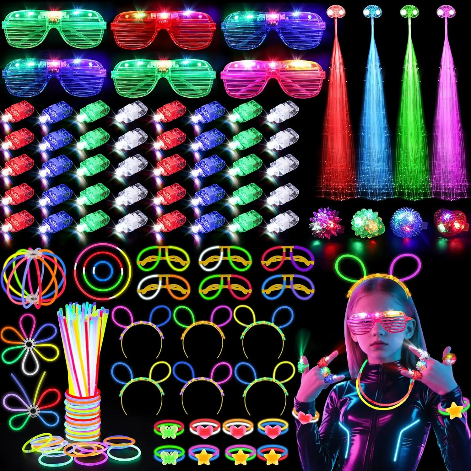 128 stuks oplichtende brillen  - Glow In The Dark Party Glasses recensie en prijs