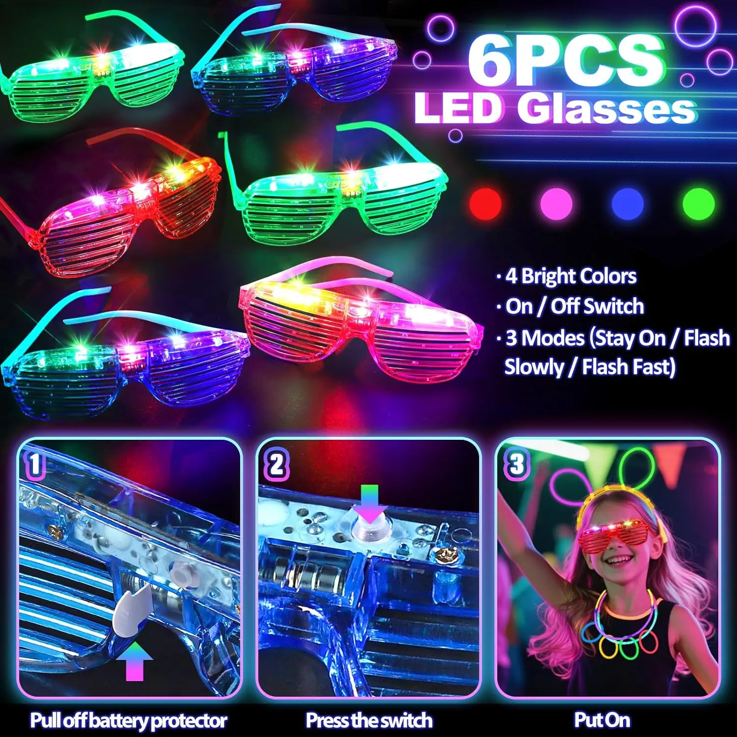 128 stuks oplichtende brillen  - Glow In The Dark Party Glasses recensie en prijs