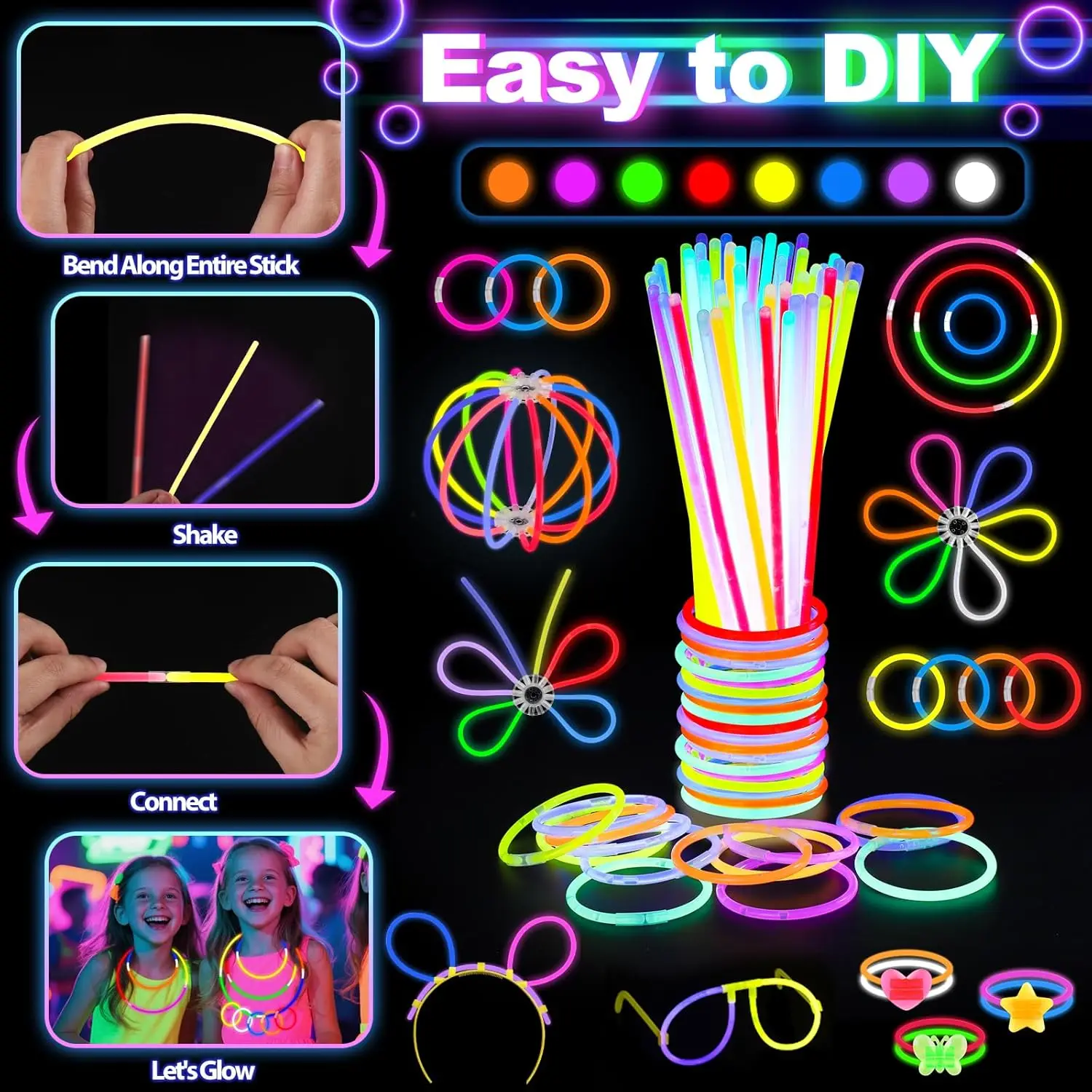 128 stuks oplichtende brillen  - Glow In The Dark Party Glasses recensie en prijs