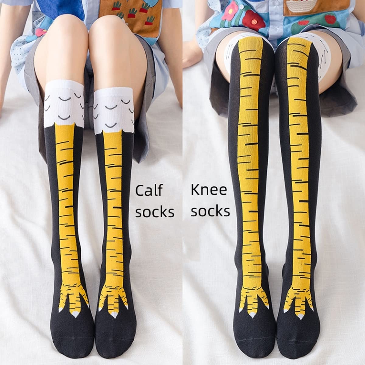 1/2 paar vrouwen kniekousen tr - Funny Chicken Leg Socks recensie en prijs