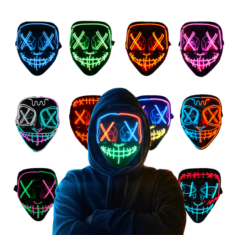 Draadloze Neon Lichtgevende Pu - Led Purge Mask Halloween recensie en prijs