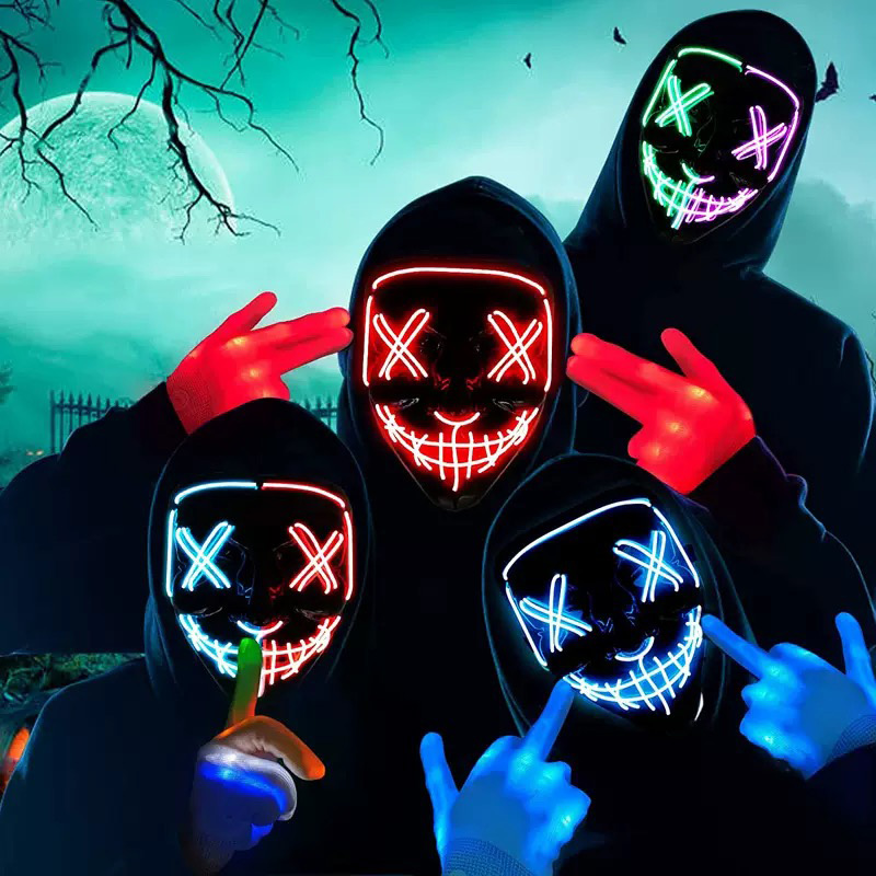 Draadloze Neon Lichtgevende Pu - Led Purge Mask Halloween recensie en prijs