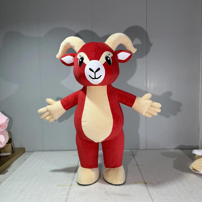 Opblaasbaar rood geitenmascott - Costumes recensie en prijs