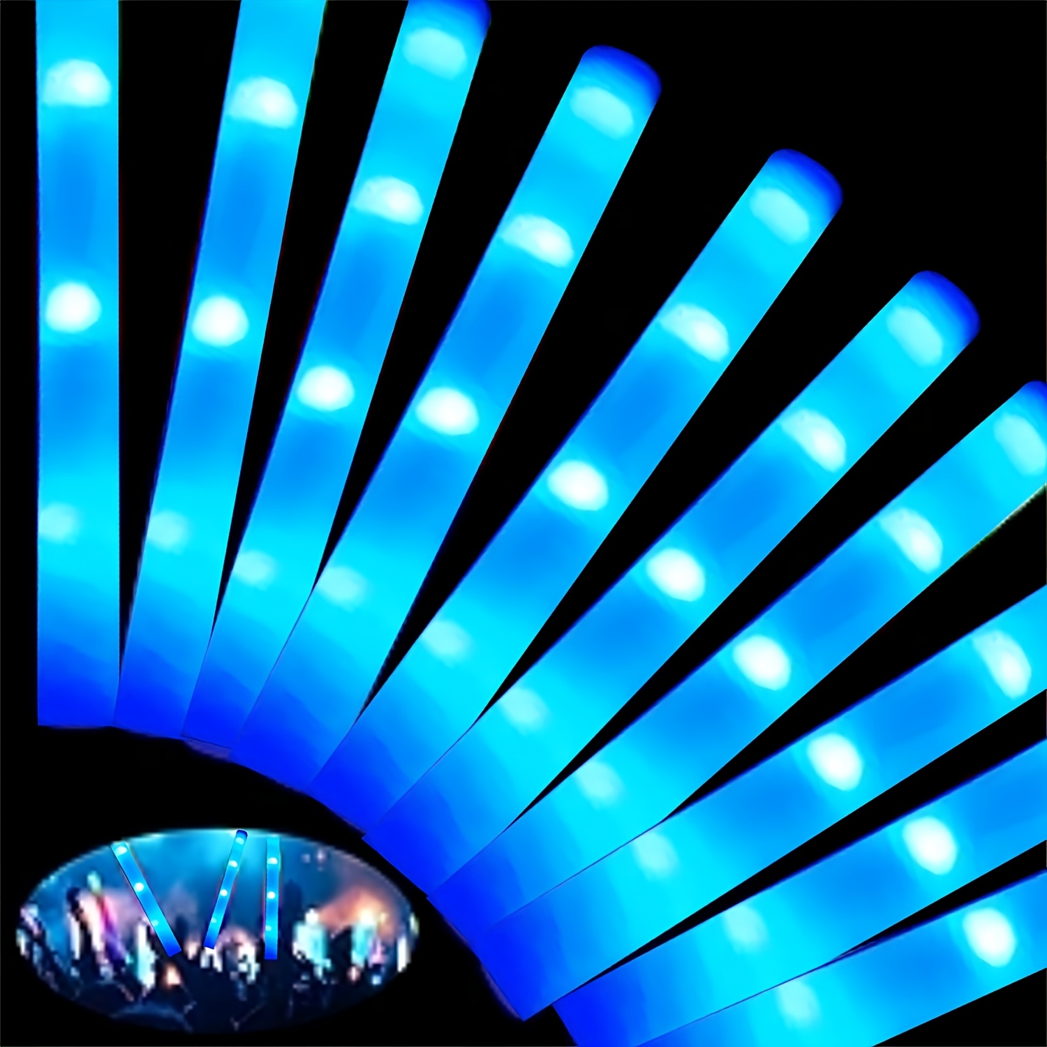 30 stuks blauwe LED-lichtgeven - Flashing Led Foam Sticks Party recensie en prijs