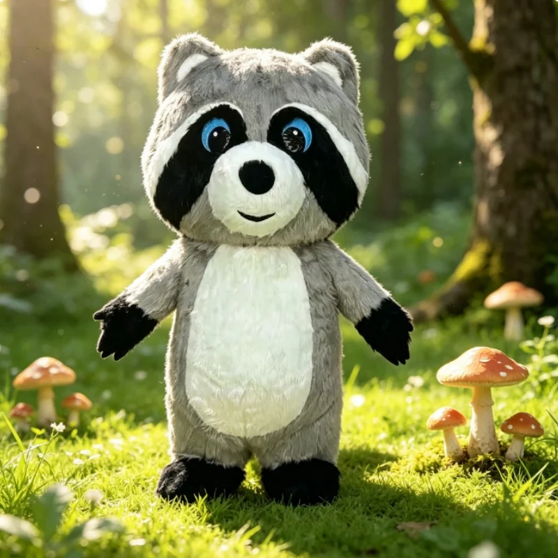 Grijs pluche opblaasbaar wasbe - Costumes recensie en prijs