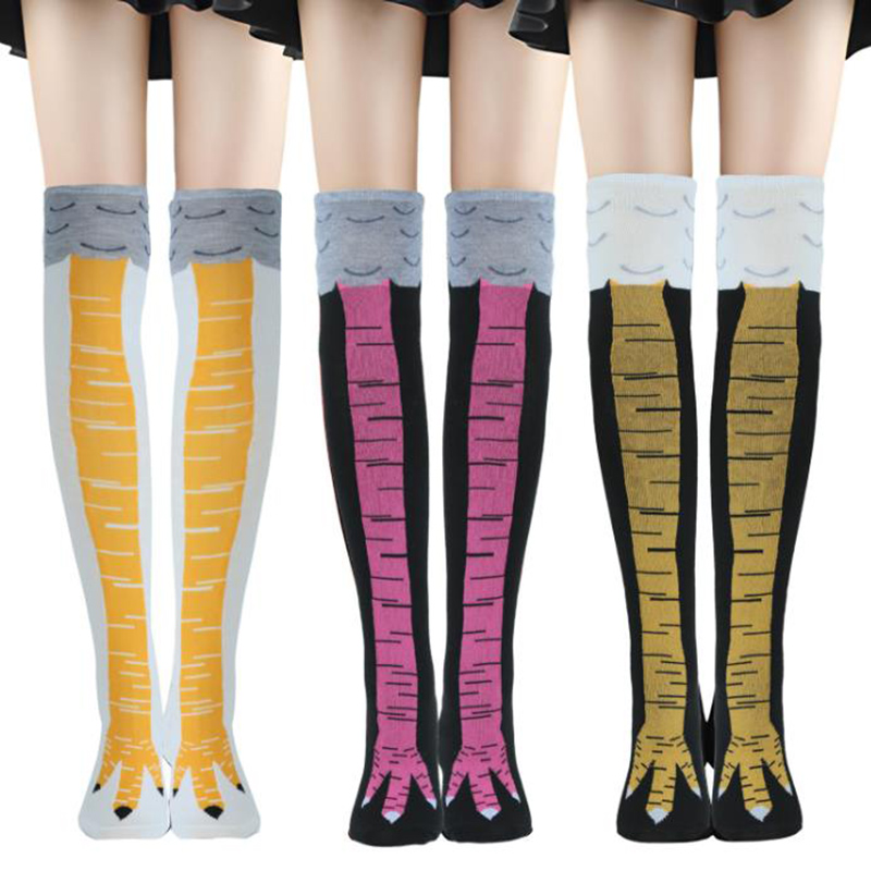 1-4 paar dames kniekousen tren - Funny Chicken Leg Socks recensie en prijs